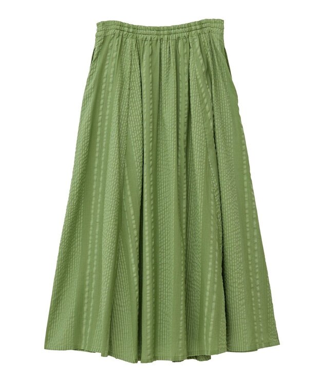 Green Parks Ｉ　シアーサッカーギャザースカート Ivory