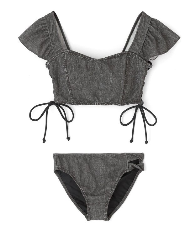 San-ai Resort（三愛水着楽園） ショルダーフリルノンワイヤービキニ 9M 　【San-ai Resort（サンアイリゾート）】 ブラック