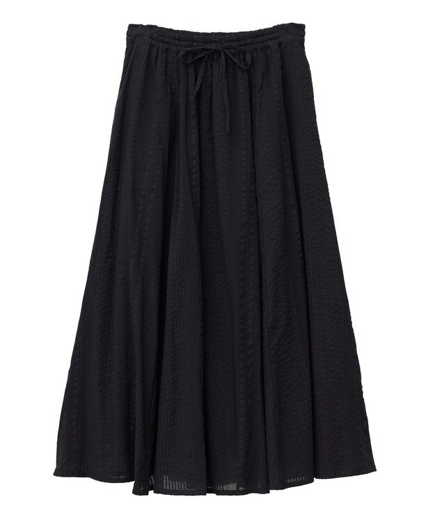 Green Parks Ｉ　シアーサッカーギャザースカート Ivory