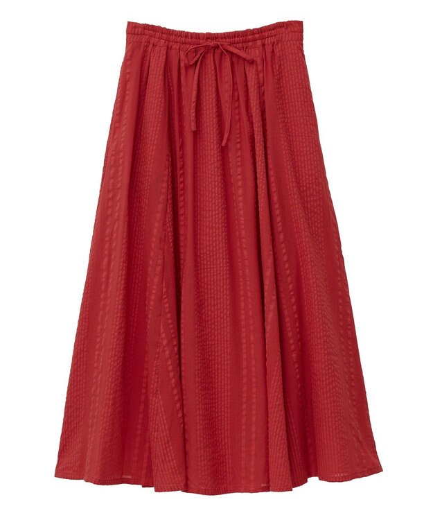 Green Parks Ｉ　シアーサッカーギャザースカート Ivory