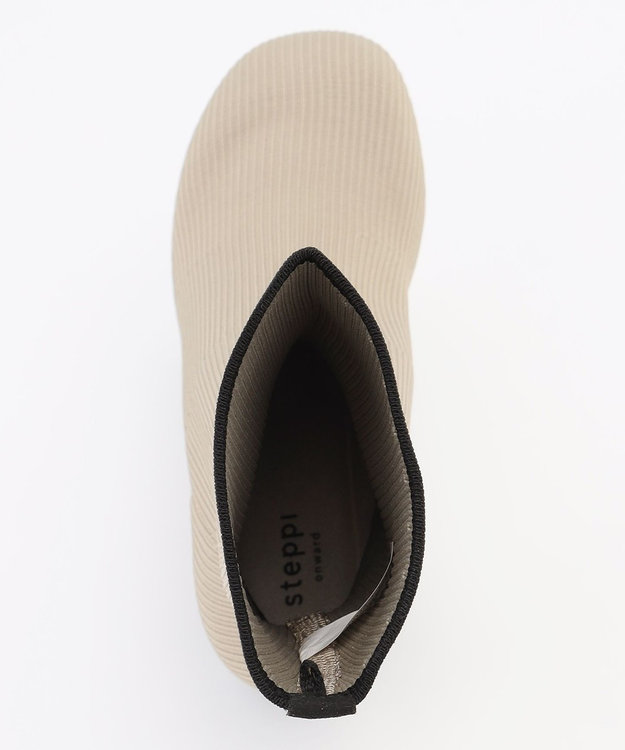 steppi 【防水 / 洗える】オブリークトゥ ブーツ カーキベージュ