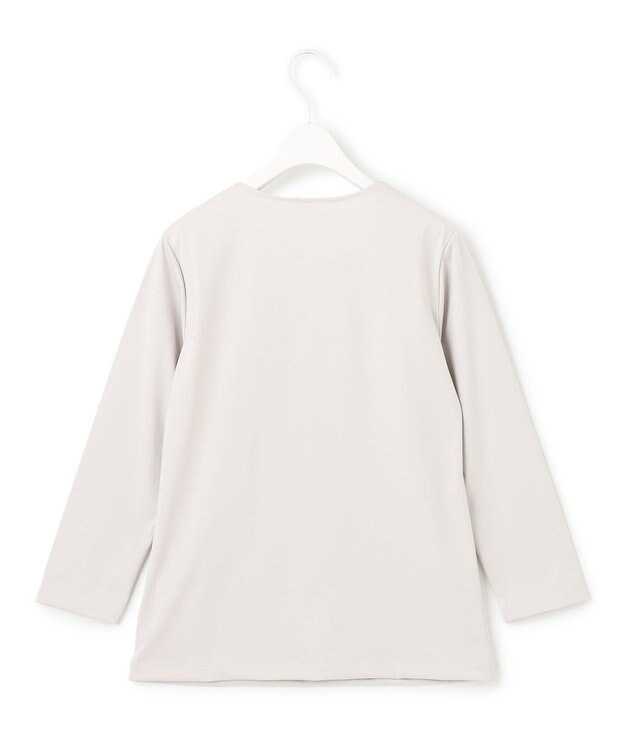 ICB 【洗える】スーペリアジャージー Vネックカットソー ライトグレー系