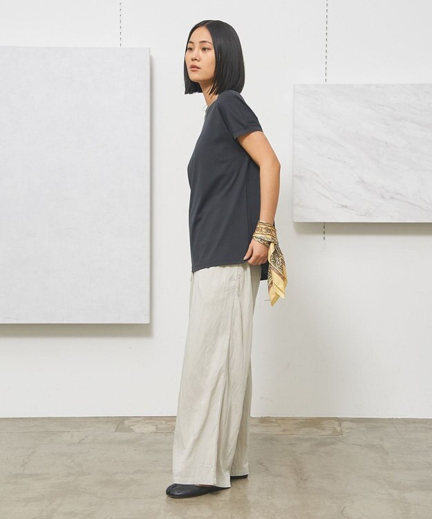 J.PRESS YORK STREET 【WOMEN】キャップスリーブ Tシャツ ブラック系