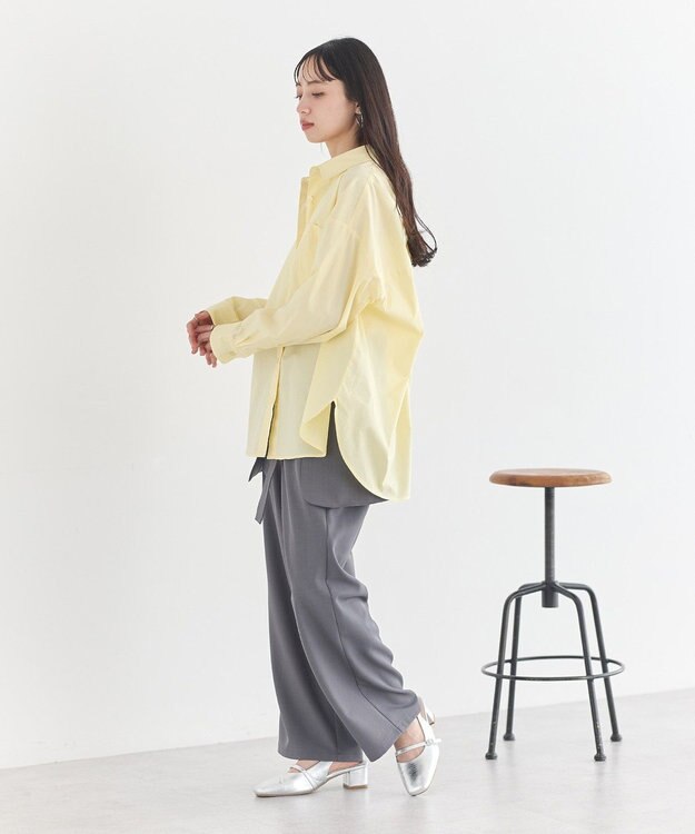 earth music&ecology バックツイストオーバーシャツ Light Yellow
