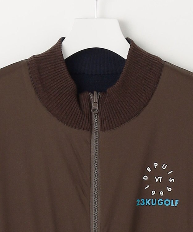 23区GOLF 【MEN】リバーシブルニットブルゾン ターコイズブルー系2