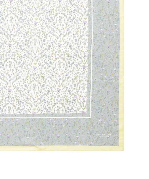 MOONBAT 【シルク100%】MACKINTOSH PHILOSOPHY(マッキントッシュ フィロソフィー）小花柄 シルクプリントスカーフ 日本製 68cm×68cm  UV対策 ミントグリーン