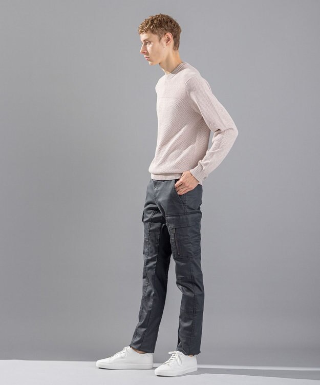 JOSEPH HOMME 【LEON 掲載】シルクバルキーハニカム　クルーネックニット ローズ系