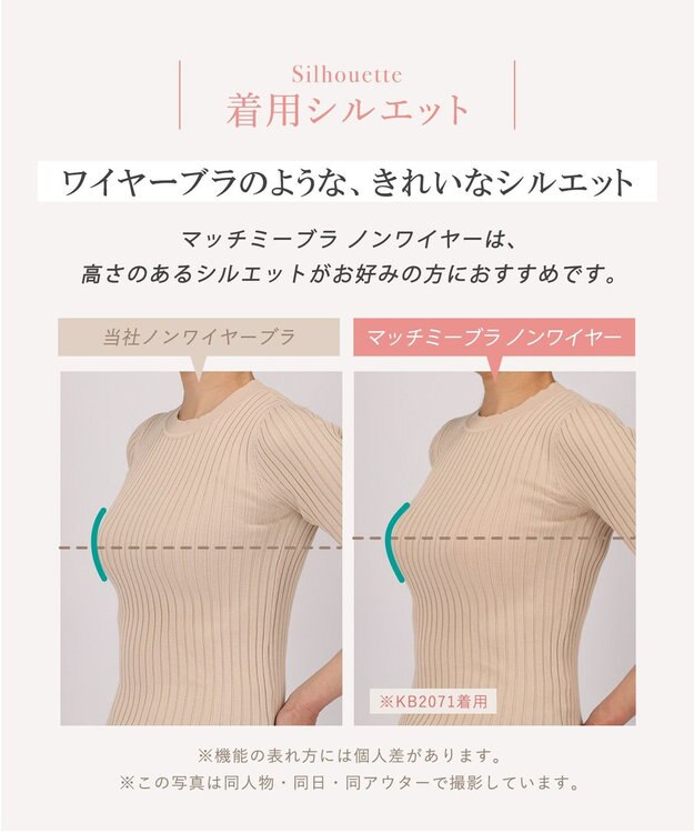 Wing 【マッチミーブラ　ノンワイヤー】 きれいなバストシルエット 快適なつけごこち S~3L KB2071 ウイング／ワコール ストロベリー