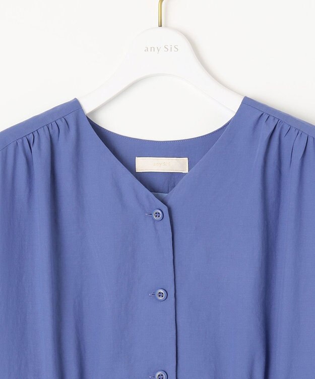 ANY SIS 【撥水・UVカット・速乾】ハイウエスト ワンピース ブルー