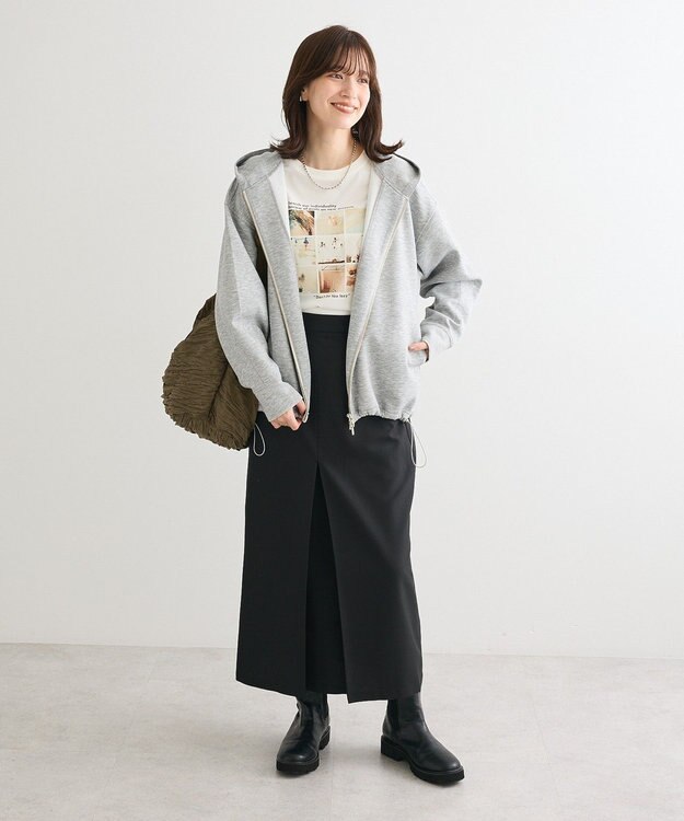 Green Parks ・ＱＵＯＮ　ワイドプリーツショルダーバッグ Khaki