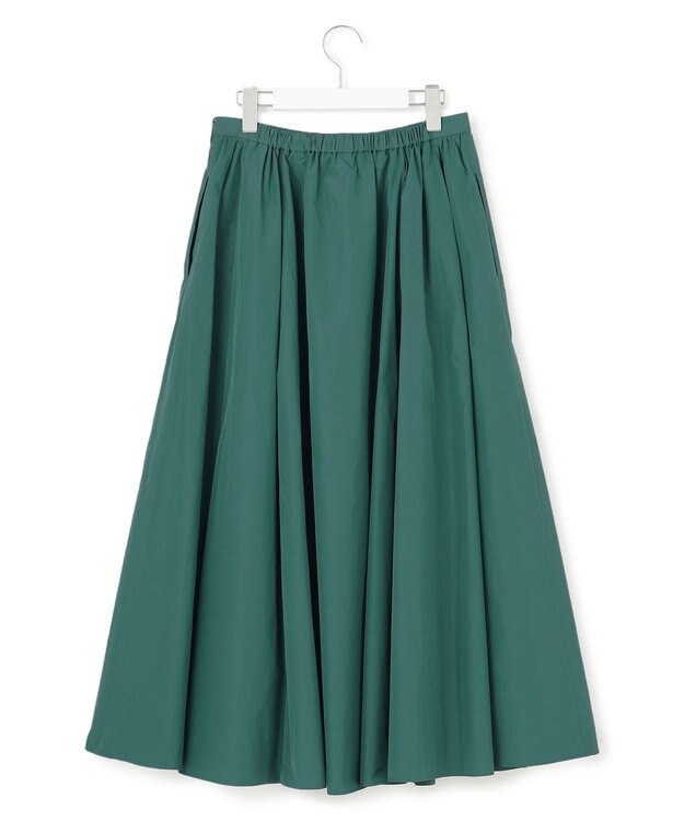 23区 【洗える】ルミエールタフタ フレアスカート ダークグリーン系