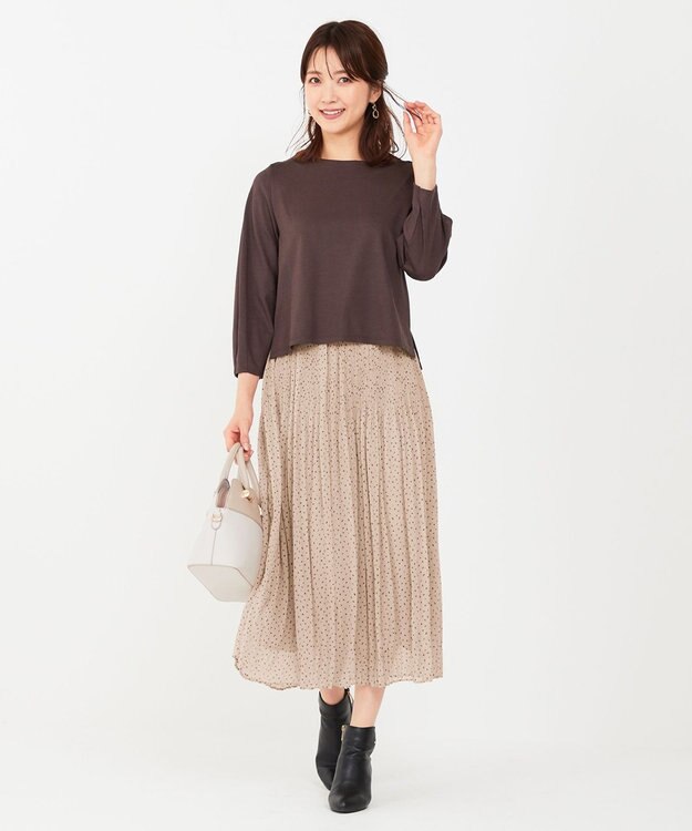 ANY SIS 【2SET】トップス×プリーツスカート セット モカピンク