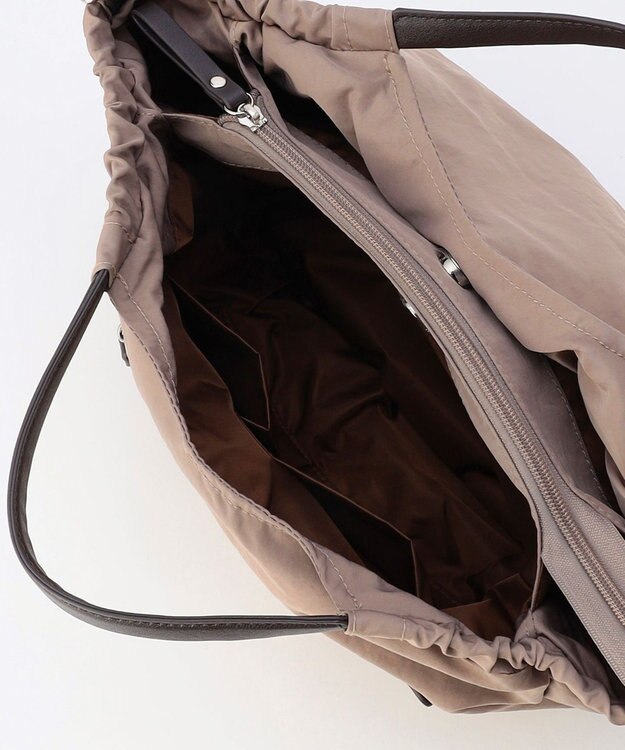 LA BAGAGERIE 【MONICA】サイドギャザー2WAYトートバッグ Mサイズ ベージュ