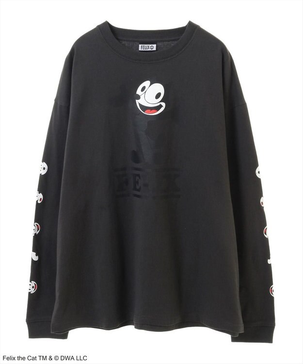 Green Parks ■ＦＥＬＩＸ　袖フェイスｐｔ　ロンＴＥＥ Charcoal Gray