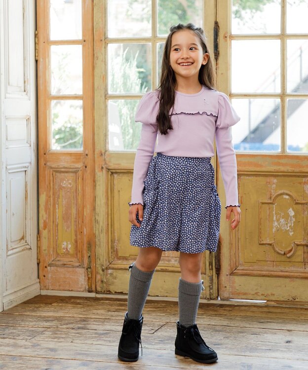 組曲 KIDS 【150-160㎝】パフスリーブ トップス ラベンダー