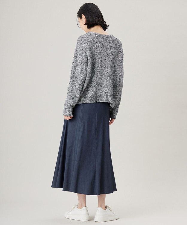 自由区 S 【カタログ掲載・セットアップ対応・洗える】ドレープツイル スカート ネイビーシャンブレー