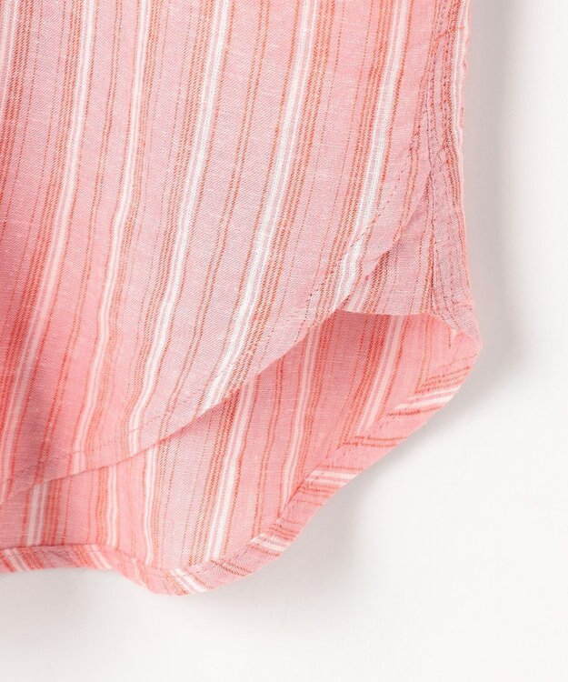 ANY 【Sサイズあり】ヨーロピアンリネンオーバーシャツ コーラルストライプ