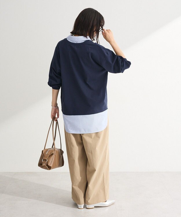 Green Parks 衿レイヤードッキングチュニック Navy