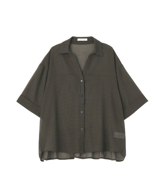 AMERICAN HOLIC 【イージーケア】スキッパーチェックシャツ Black
