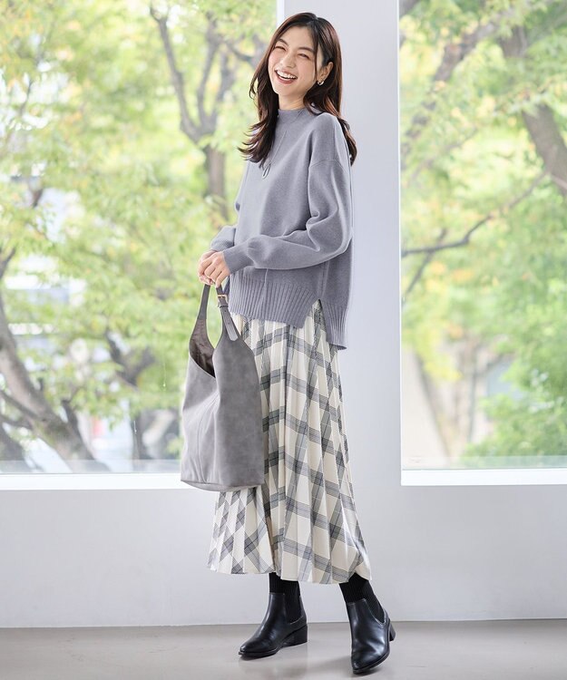 ANY L 【新色追加】ハイネックデイリーニット ディープブルー