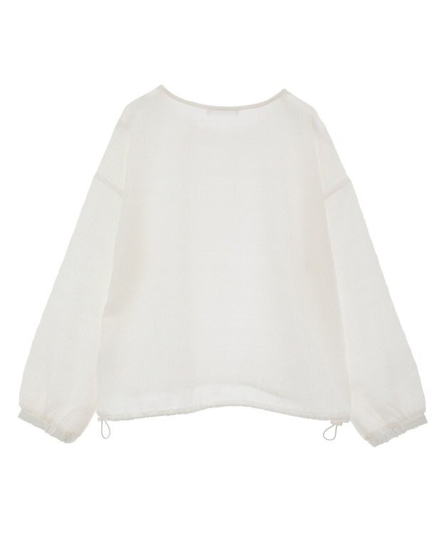 Green Parks 裾ドロスト表面長袖プルオーバー Ivory