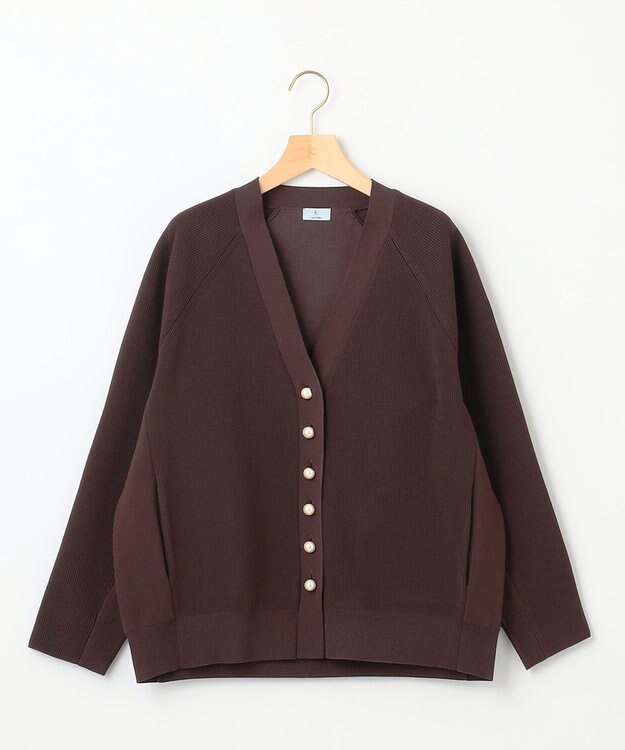 組曲 【洗える・軽量】スポンディッシュニット カーディガン ダークブラウン系