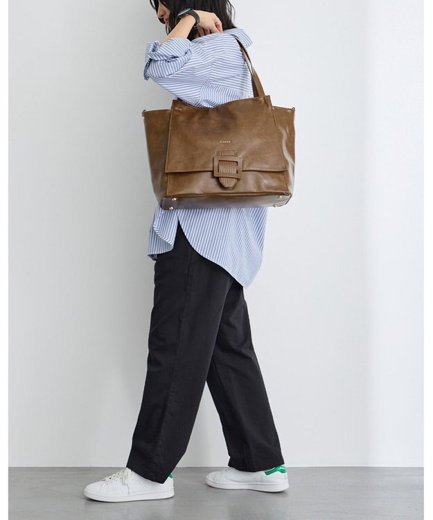 MioFIRANO バックル付きトートバッグ＆ショルダーバッグセット 2WAY A4サイズ対応　FIRANO フィラノ KHAKI