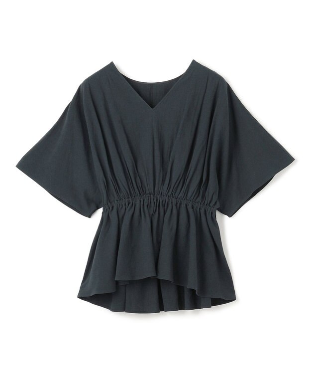 uncrave コットンリネンボイル ペプラムブラウス ブラック