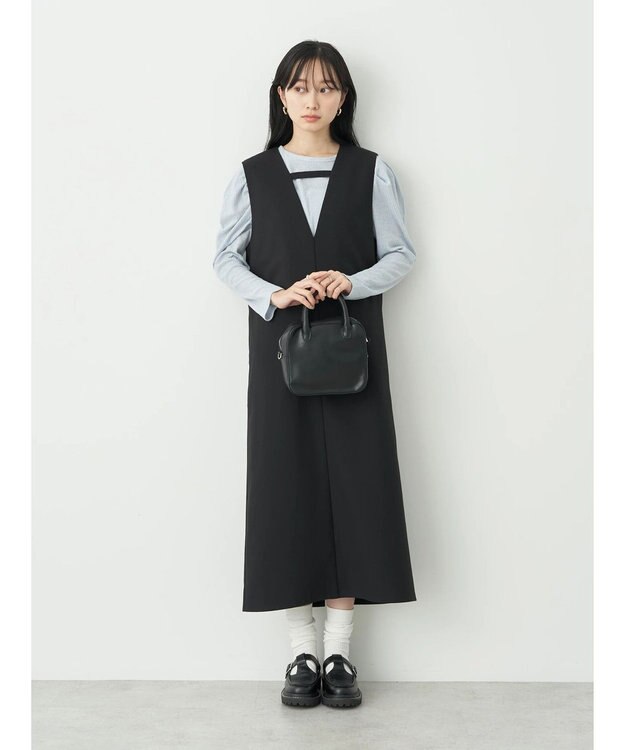 earth music&ecology パフスリーブクレープリブインナー Sax