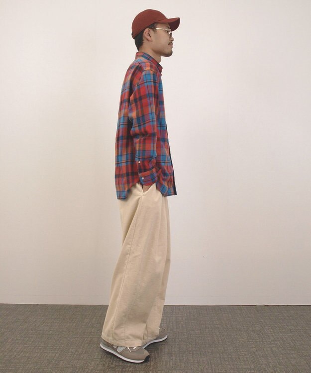 J.PRESS YORK STREET 【UNISEX】フランネルボタンダウン シャツ レッド系3