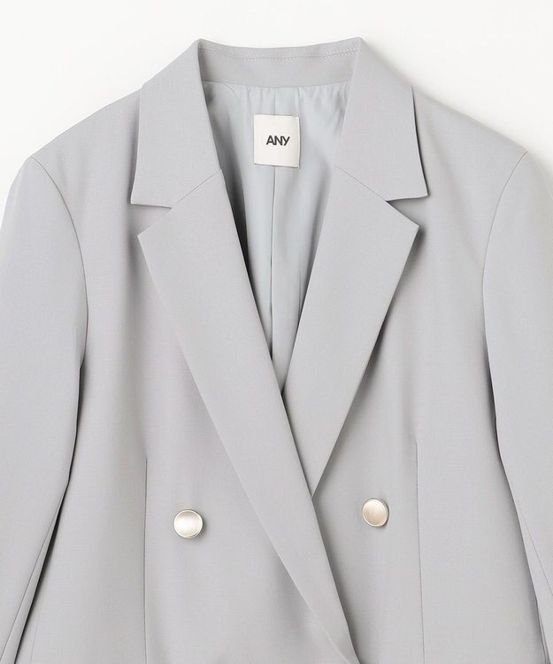 ANY L イージーケアライトストレッチダブルテーラードジャケット ライトグレー