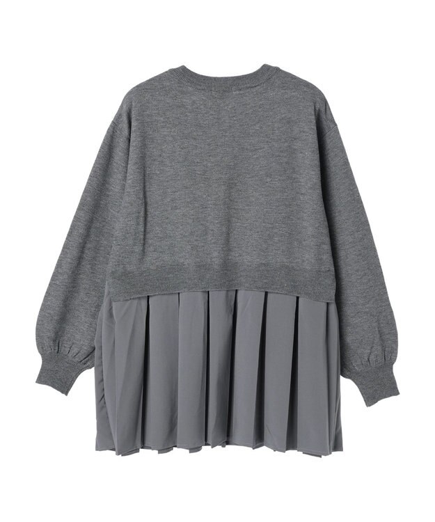 earth music&ecology プリーツドッキングカーディガン Gray