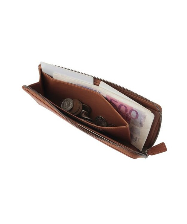 genten ミネルヴァ2 Lファスナー長財布 チャ