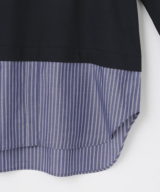 J.PRESS LADIES 【接触冷感・UVケア】レイヤードジャージー カットソー ネイビー系1