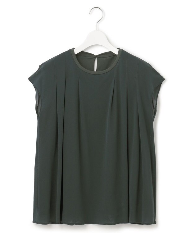 23区 【洗える】チュールコンビジャージー シアー カットソー カーキ系