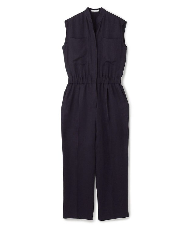 BEIGE， 【洗える】BERNARD / リネンノースリーブオールインワン Navy