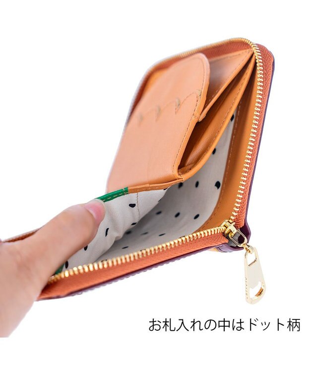 tsumori chisato CARRY スカラップコンビ ラウンドファスナー折り財布 2つ折り財布 キャメル