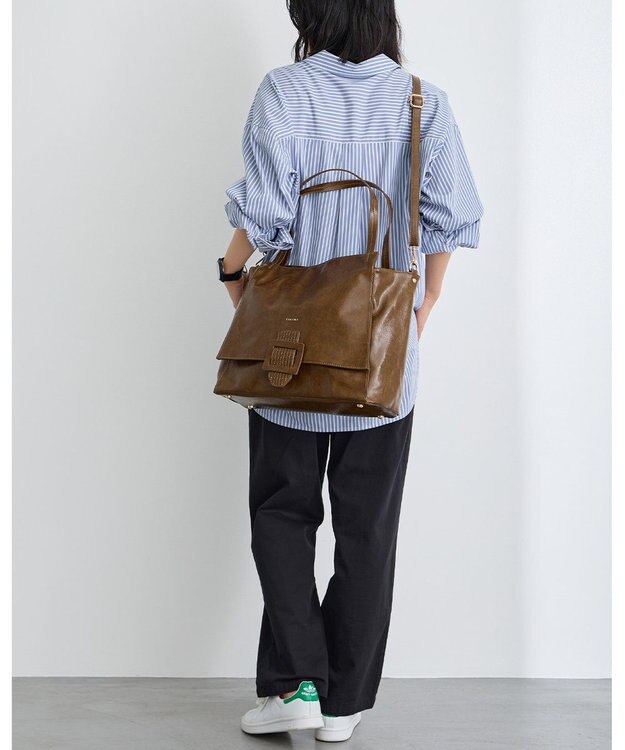 MioFIRANO バックル付きトートバッグ＆ショルダーバッグセット 2WAY A4サイズ対応　FIRANO フィラノ KHAKI