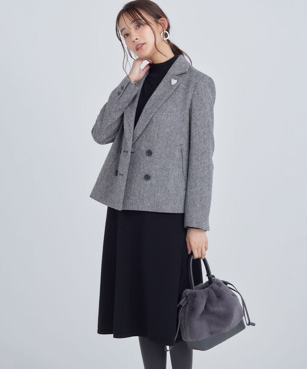 組曲 シックツイード ジャケット ブラック系3