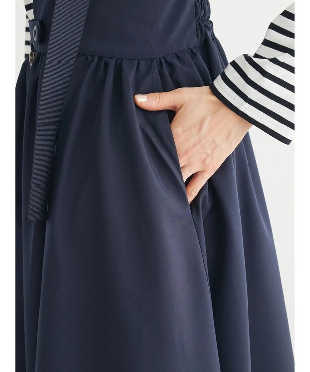 Green Parks ・Ｄｏｕｂｌｅ　Ｆｌａｇｓサスペンダーミリタリースカート Navy