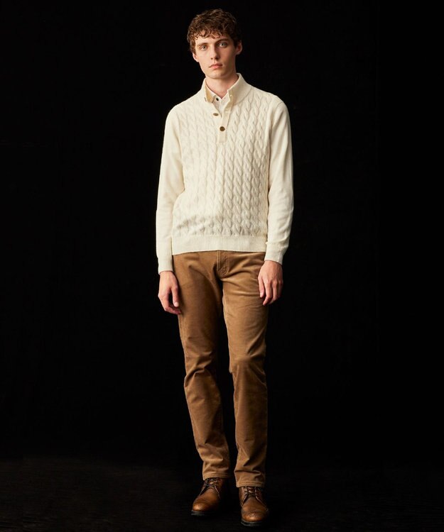 JOSEPH ABBOUD 【洗える・速乾/ストレッチ/フリースタッチ】ソフトコール パンツ ベージュ系