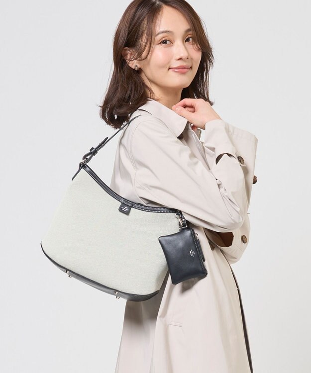 J.PRESS LADIES 【2way】キャンバス ショルダー バッグ ブラック系