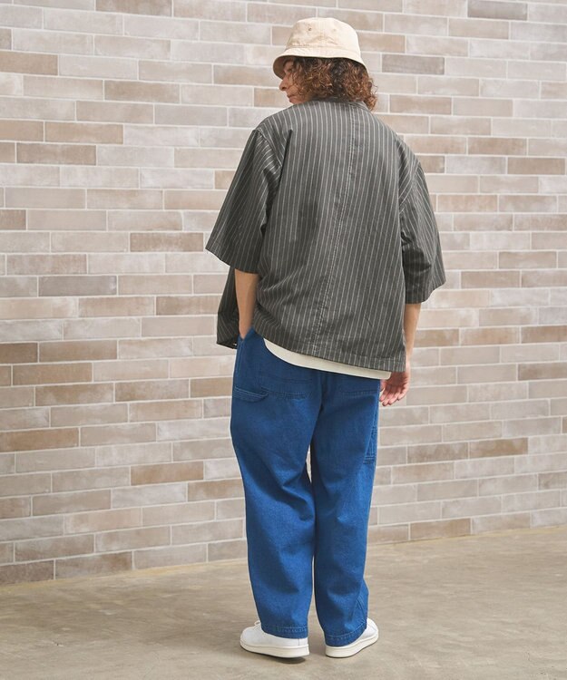 J.PRESS YORK STREET 【UNISEX】コットンリネンハーフスリーブシャツ ブルゾン グレー系1