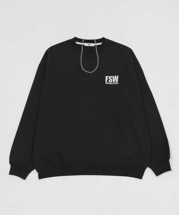 WEGO 【2点SET】アクセ付きストレートラインプルオーバー ブラック中濃色