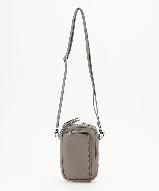 Y'SACCS ナイロン×リサイクルレザー　コンビマルチポシェット グレージュ