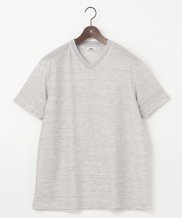 JOSEPH ABBOUD 【キングサイズ・吸水速乾/軽量】リネンTOPピケ Tシャツ ライトグレー系