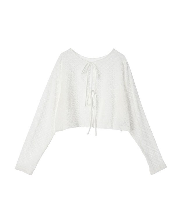 Green Parks ・ＥＬＥＮＣＡＲＥ　ＤＵＥ　２ｗａｙメッシュカーディガン Off White