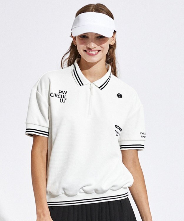 PW CIRCULUS 【WOMEN】ワッフルポロ ゴルフウェア レディース ホワイト系