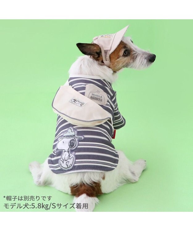 PET PARADISE スヌーピー お揃いTシャツ マルチボーダー 《グレー》 小型犬 グレー