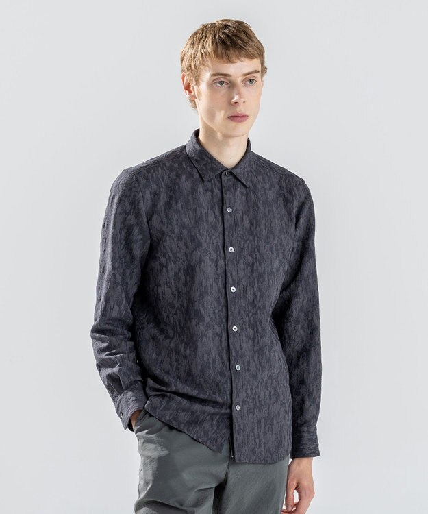 JOSEPH HOMME 【新素材】テクノスラブジャガード 　レギュラーカラーシャツ グレー系